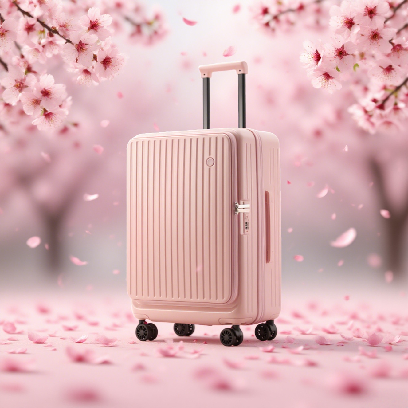 Rubber Pink Spinner Luggage - Image 3
