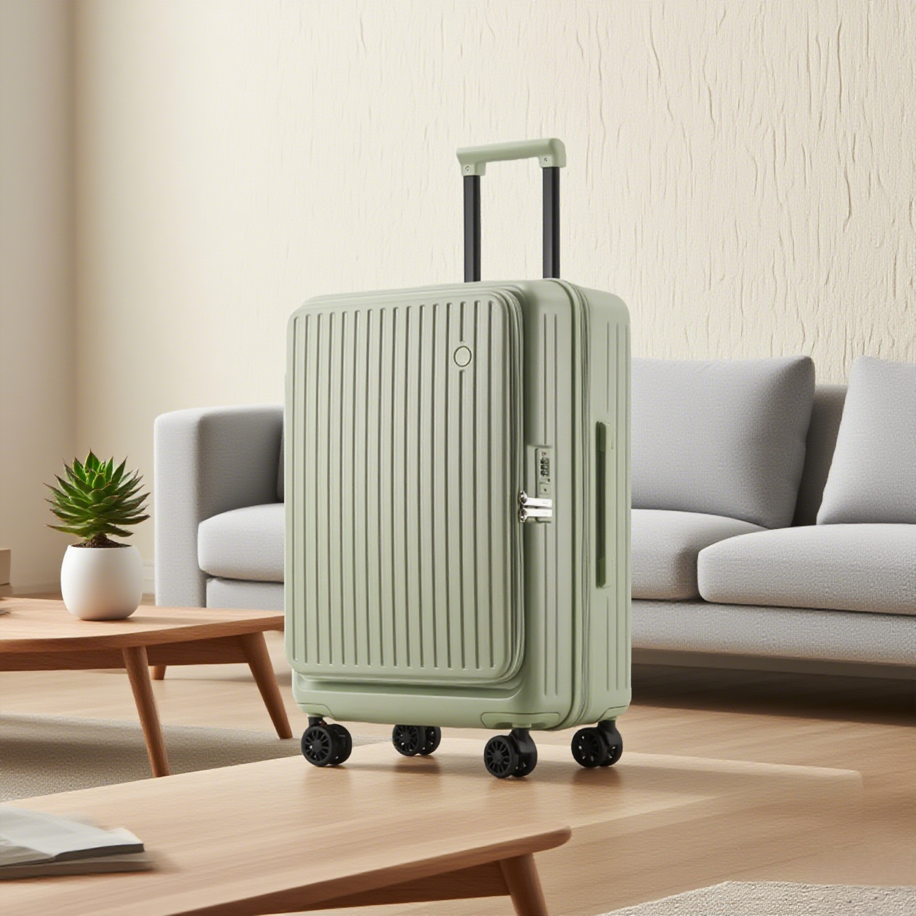 Soft Green Spinner Luggage - Image 2