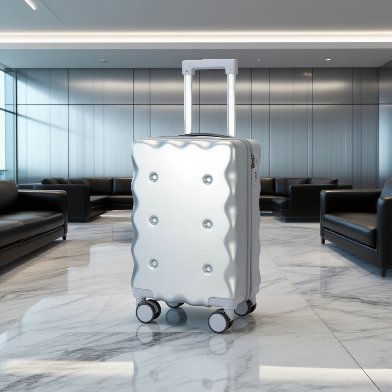 Silver Travel Spinner Luggage - Image 2